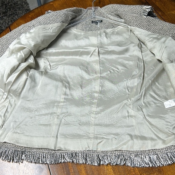 600 West 2 pc suit shimmer tweed with fringe blazer and skirt 3 sizes classic - Picture 8 of 17